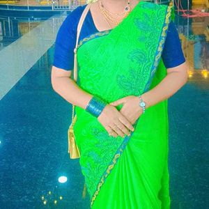 Pista Icecream Green Designer Saree