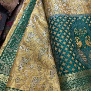 Brand New Heavy Pattu Saree With Unstich Blouse