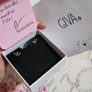 Giva Rose Gold Tiara Earrings