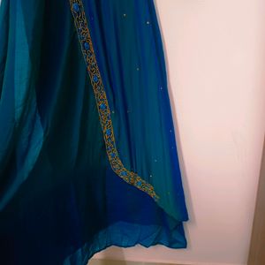 Peacock Blue Double Shade Kurta