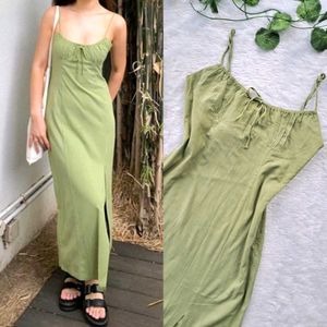 Zara Green Linen Dress