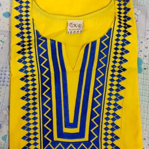 Embroided Yellow Kurta Xl