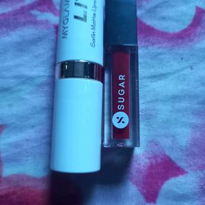 MYGLAMM LIT SATIN MATTE LIPSTICK & SUGAR SMUDGE ME NOT LIQUID LIPSTICK MINI