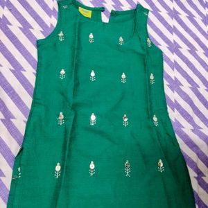 Girl Festive Kurti Green