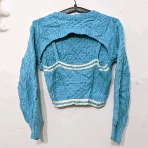 Sky-blue Korean Sweater