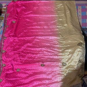 Pink Cream Saree