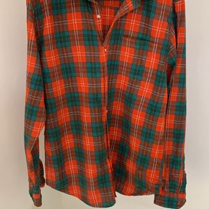 Orange Check Casual Shirt