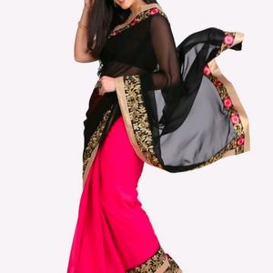 Pink Georgette Sarree