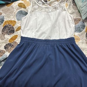 Blue And White Flare Dress