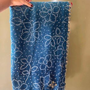 Sky blue Shaded Bandhani Saree (New)