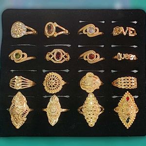 Gold Plated Ring 16 Pieces