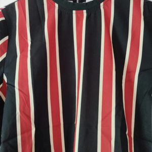 Multicolored Striped Top For Women, L