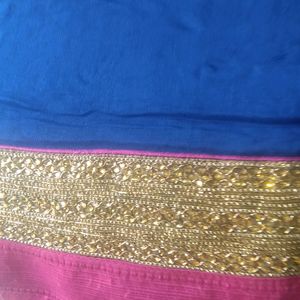 Blue Colour Saree Only Two Time Used .Very Beautiful