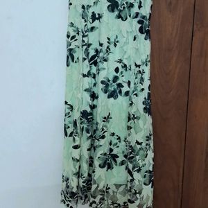 Pista Green Floral Dress