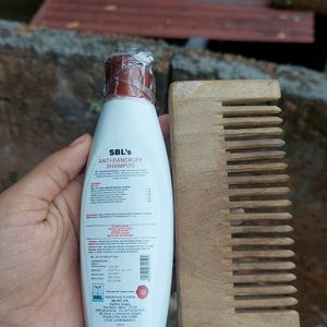 Sbl Anti Dandruff Shampoo  And Neem Comb Wooden