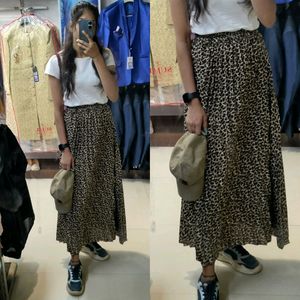 Leopard Print Full Length Skirt