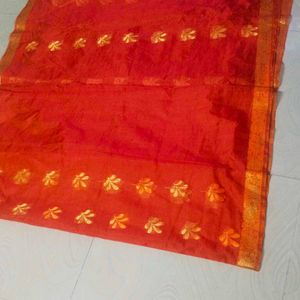 Orange Colour Shinning Organza Saree