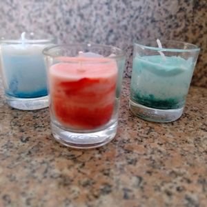 Scented Glass Candles With Marble Design