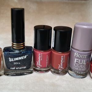 6pcs Nailpolish Combo With Top Coat