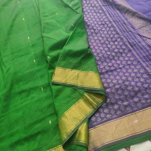 Green And Blue Silk Saree