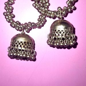 oxidised jwellery jhumke