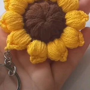 Crochet Keychain Sunflower🌻1