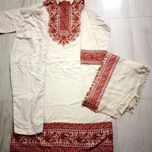 Kurta Pant Set With Shawl For Women