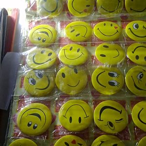 Set Of 30 Unused Brand New Smiley Badges..