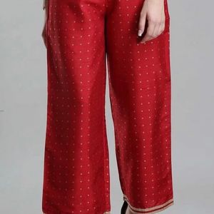 W Red Parallel  Pants