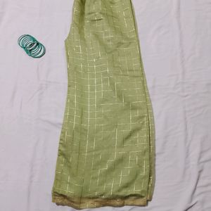 Green Zari Work Kurta Plazo Set