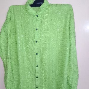 Net Sparkle Fluorescent Green Shirt