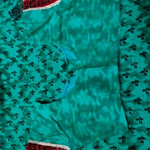 Net Green Saree