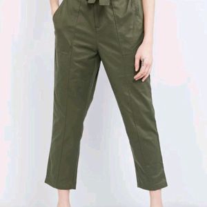 Max Women Olive Cotton Pant | Waist 26 | Hip 30