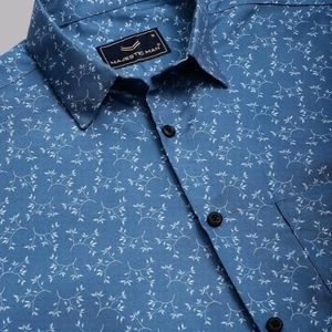 Printed Slim Fit Cotton Blend Formal Shirt