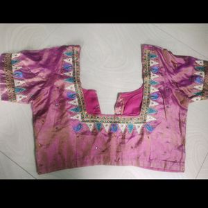 Pink Maggam Work Blouse