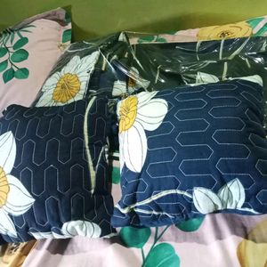 Printed Glace Cotton 5 Pc  Bedsheet Set