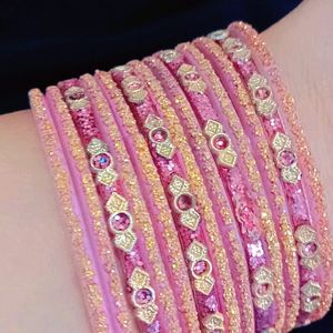 Pink Glass Bangles