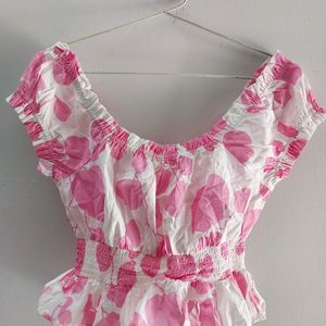 BRAND NEW PINK AND WHITE TOP WITH TAG