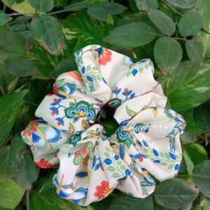 Silk Printed Xl Size Scrunchies