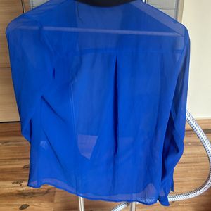 Electric Blue Transparent Lightweight Shirt