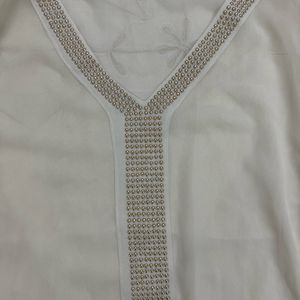 Off white Rhinestone Sheet Top