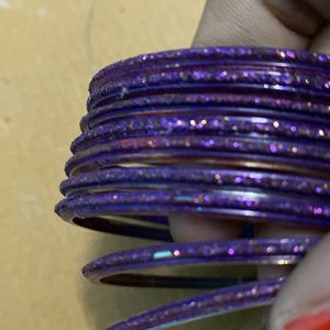 Purple Glitter Bangles