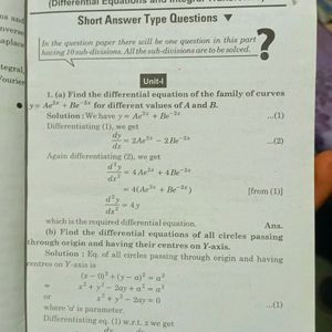 B.Sc 2nd Year (Yearly) Math Model Paper