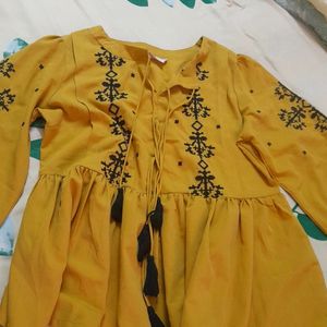 Mustard Yellow Colour Top For Women