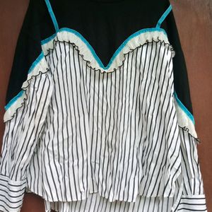 Striped layered Style blouse Korean