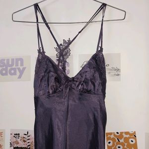 Satin Floral Lace Slipoff Nighty.