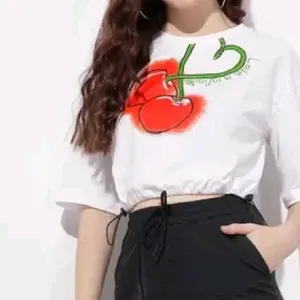 Dressberry White Crop Adjustable Tshirt