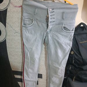 High Waist Grey Jeans
