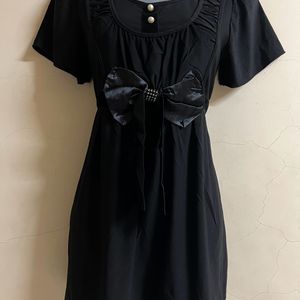 Korean Style One Piece With Bow On Waist🖤