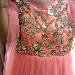 Peach Colour Party Wear Gown